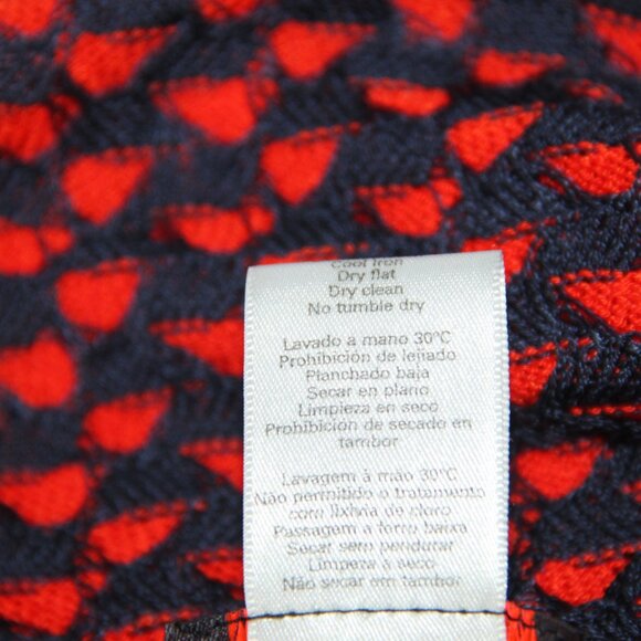 CHRISTIAN LACROIX BAZAR Red Top Blue Knit Overlay Pullover Made in France Sz M - Picture 6 of 8